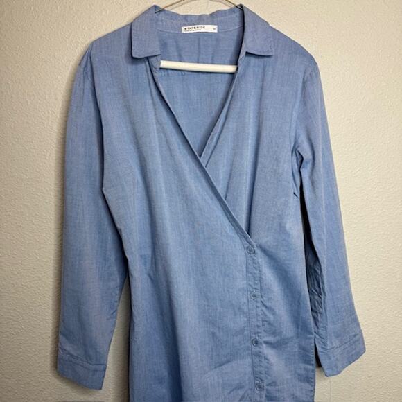 Stateside USA Classiccore Denim Wrap Button Casual Dress Sz Medium - Picture 6 of 16